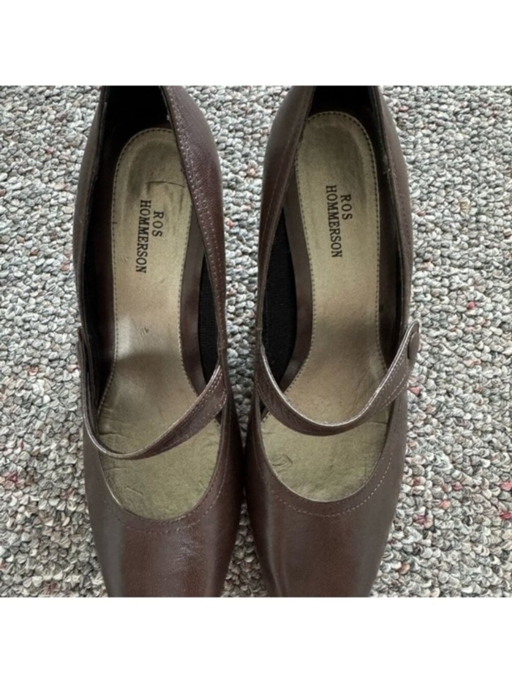 Ros Hommerson Dark Academia Chocolate Brown vintage leather Mary Jane Block heel